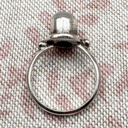 Silver ring set with oval moonstone, size N.5 (US 7)
