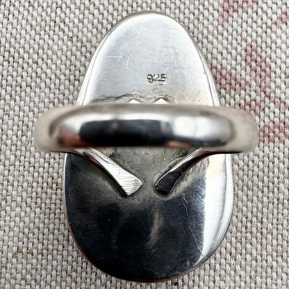 Mother of pearl statement ring, size R (US 8.5)