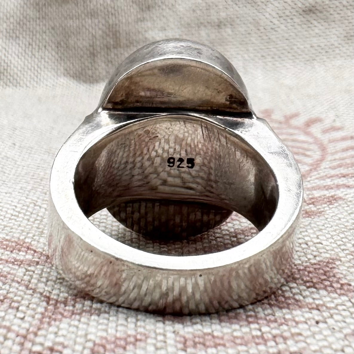 Lapis lazuli statement ring, size O (US 7)