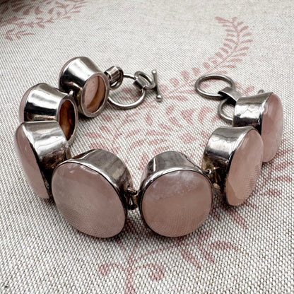 Handmade rose quartz bracelet