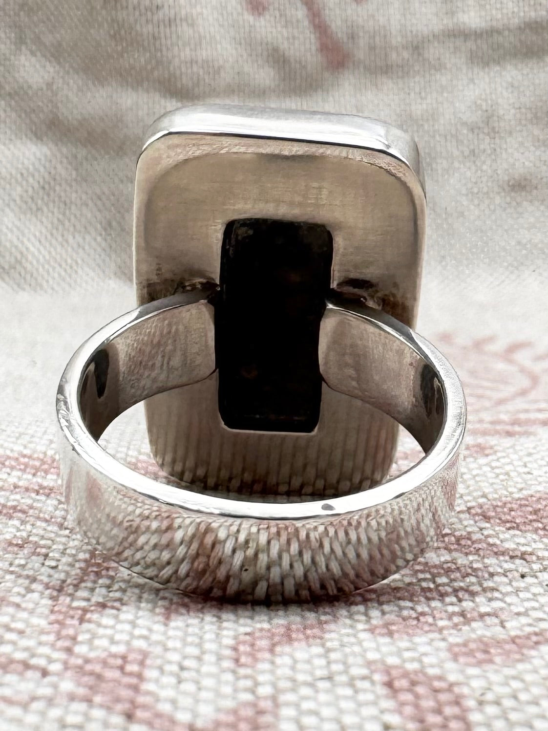 Bumble Bee Jasper statement ring, size P (US 7.5)