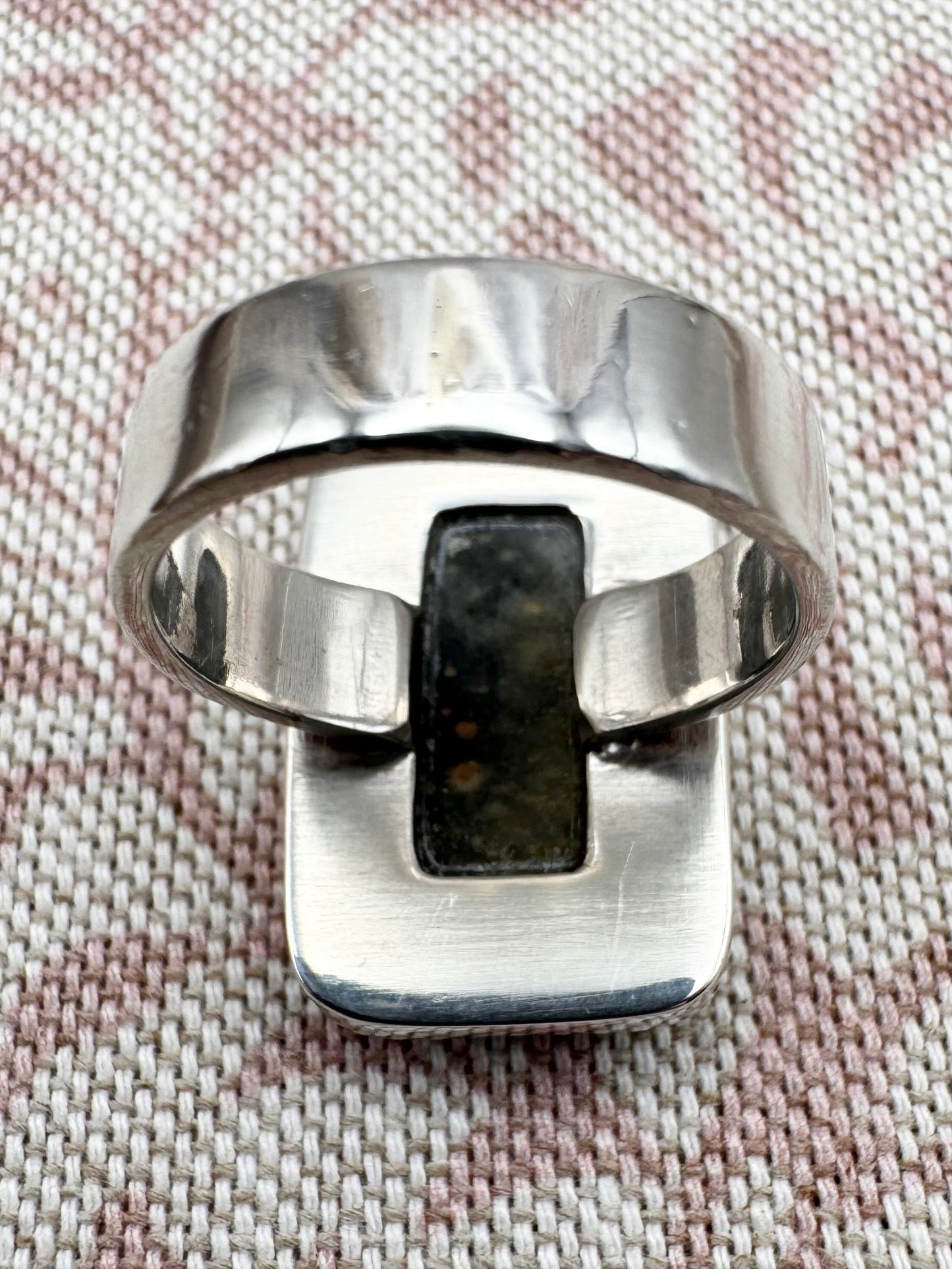 Bumble Bee Jasper statement ring, size P (US 7.5)