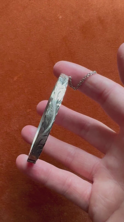 Silver hinged bangle, hallmarked Birmingham 1990