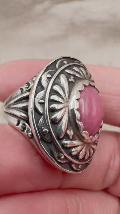 Carolyn Pollack Southwestern rhodonite ring, hallmarked Birmingham 2012, size N (US 6.5)