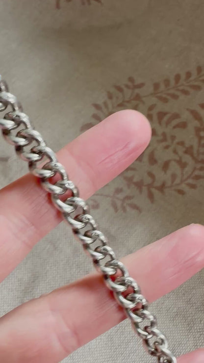 Antique sterling silver curb bracelet, hallmarked Birmingham 1919