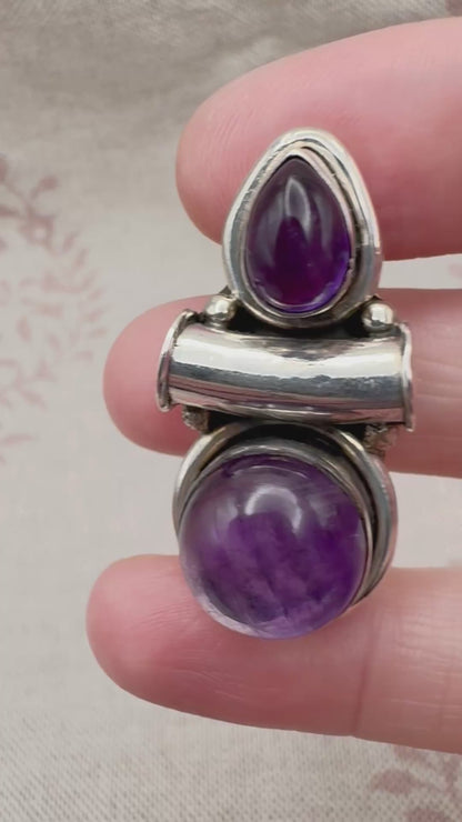 Amethyst double cabochon pendant