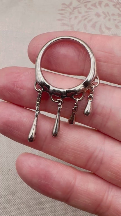 Lucy Quartermaine cloud & raindrop ring, size P (US 7.5)