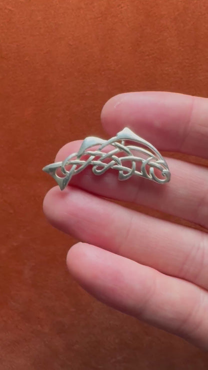 Silver Celtic “Salmon of Knowledge” pendant