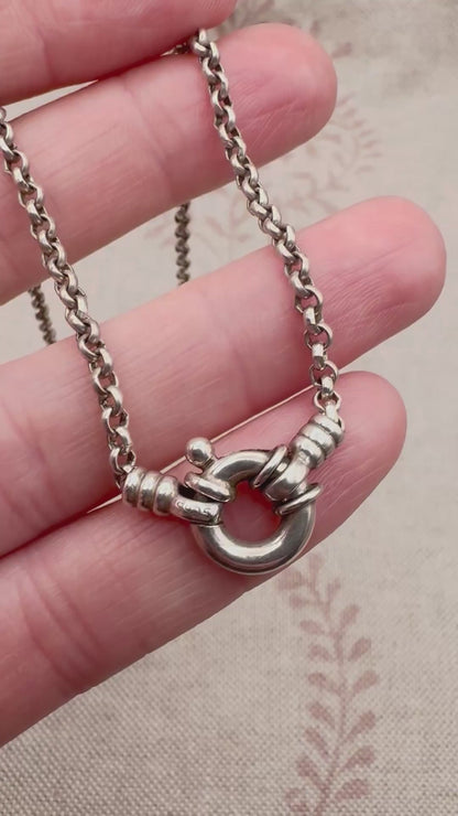 Vintage Links of London belcher chain with large bolt ring clasp, 16", hallmarked London