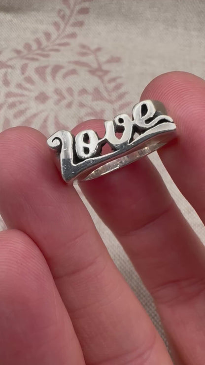 Etah Love silver ‘Love’ & ‘Hate’ rings, size J (US 4.5)